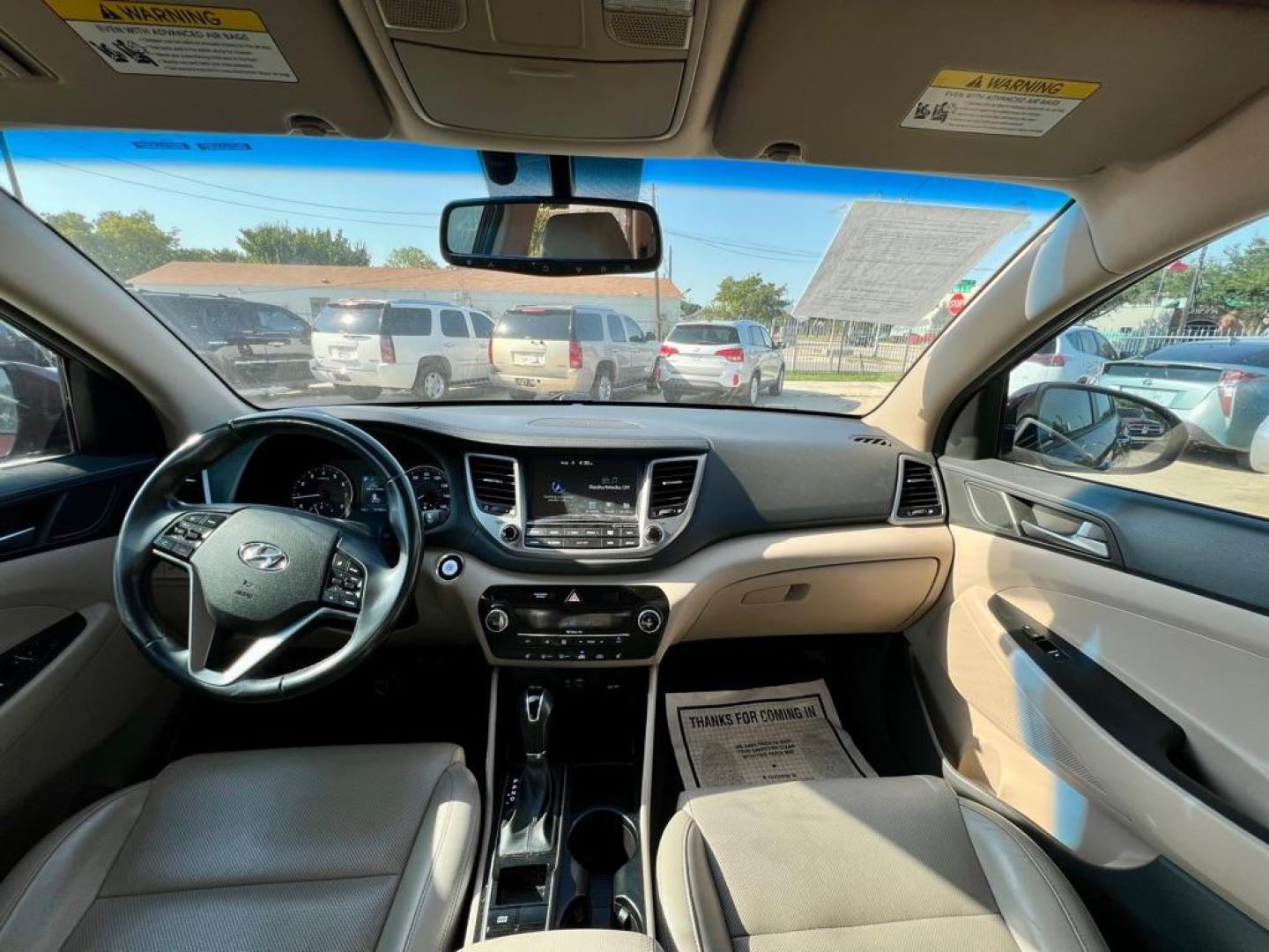 2016 Maroon HYUNDAI TUCSON LIMITED (KM8J33A28GU) with an 1.6L engine, Automatic transmission, located at 4415 NE 28th St, Haltom City, TX, 76117, (817) 222-9334, 32.795322, -97.280937 - Photo#7